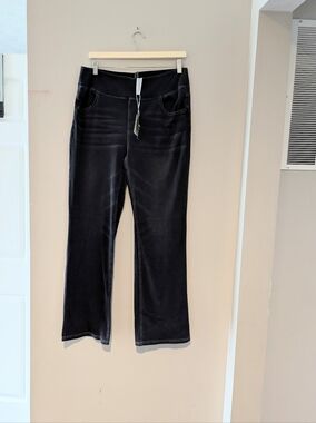 Halara NWT Black Wash Flex Denim Look Yoga Pants Size XL